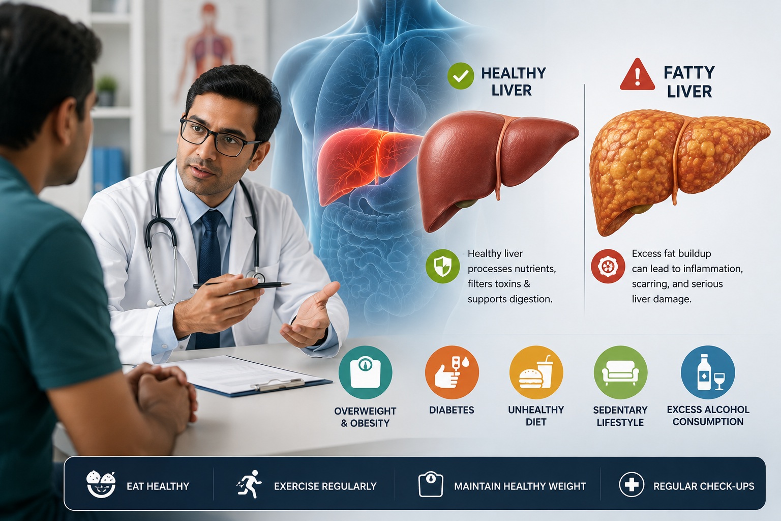 Fatty Liver Disease: Early Symptoms, Causes, Stages & Treatment